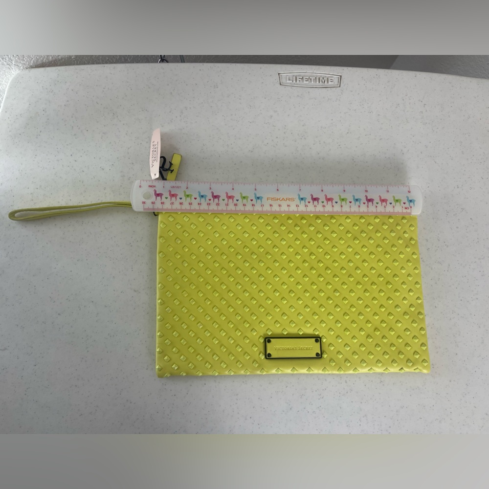 New Victoria's Secret Neon Yellow Studded Clutch ~ With Defect